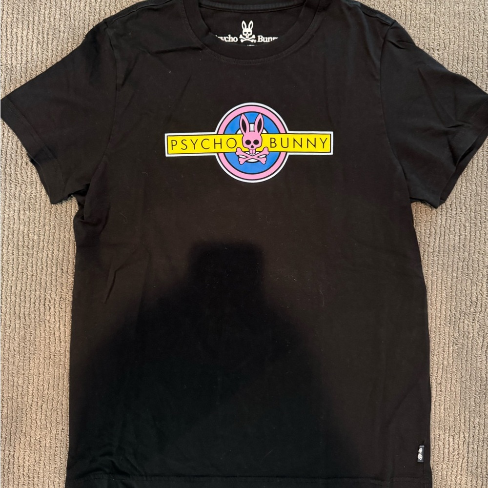 Psycho Bunny Black Tee with Vibrant Logo